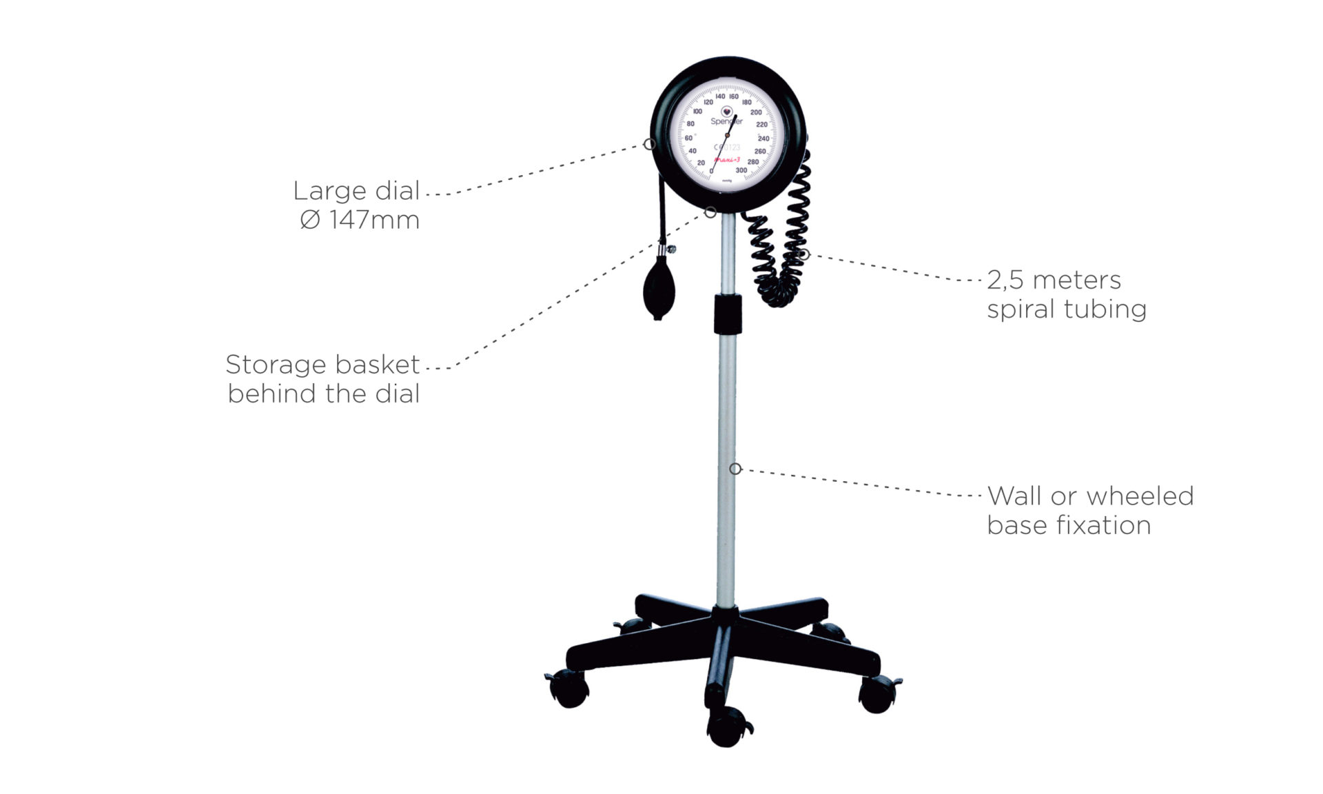 Tensiómetro de pared/pedestal Maxi+3